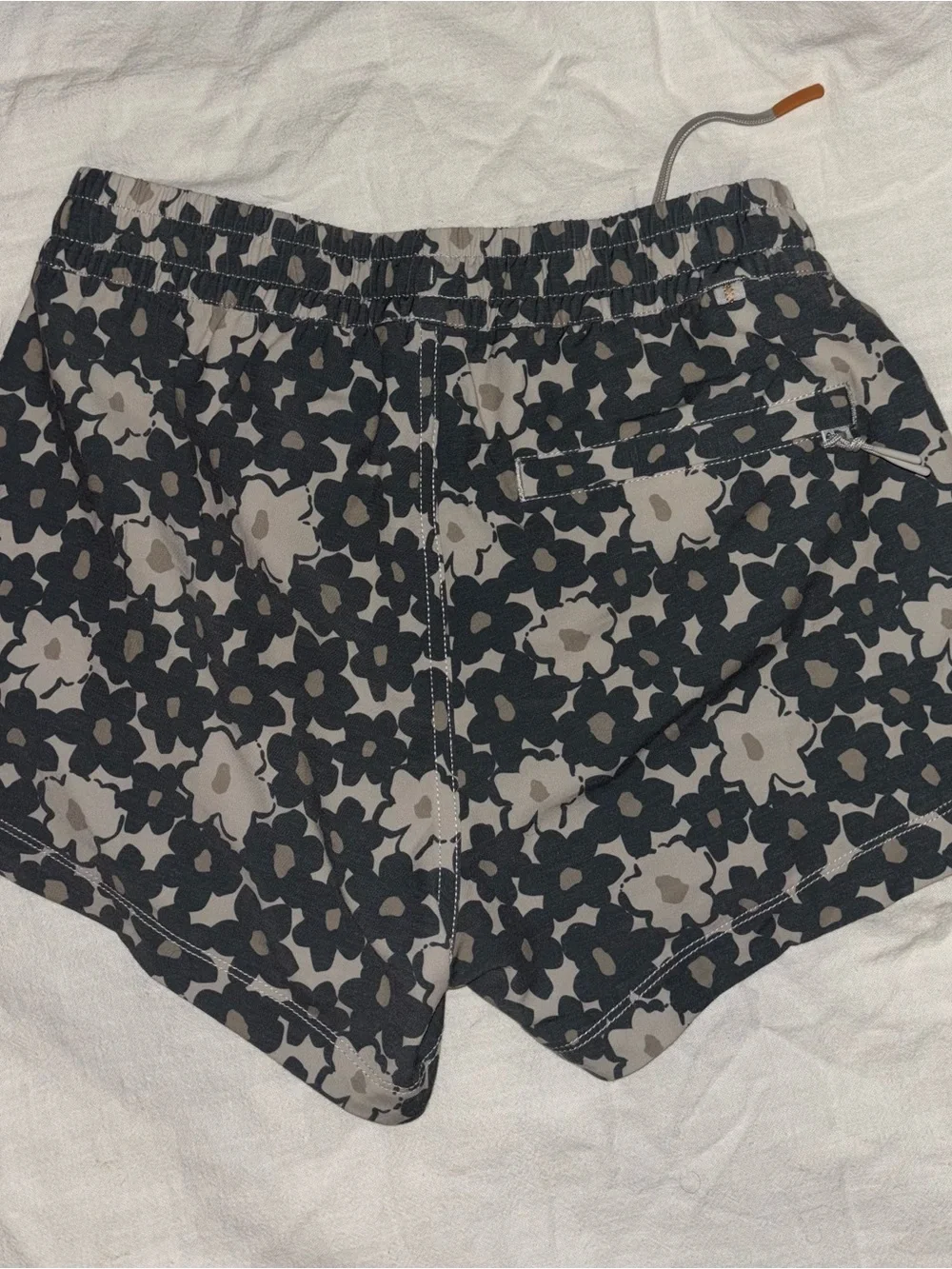 Southern Marsh Black and Beige Floral Athletic Shorts